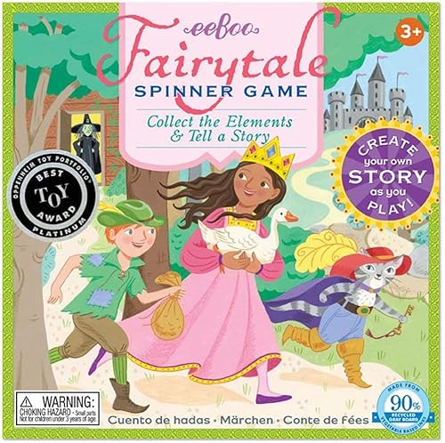 eeBoo Spinner de cuento de hadas, colecciona los elementos y cuenta una historia, crea tu propia historia mientras juegas, para 2 a 4 jugadores,
