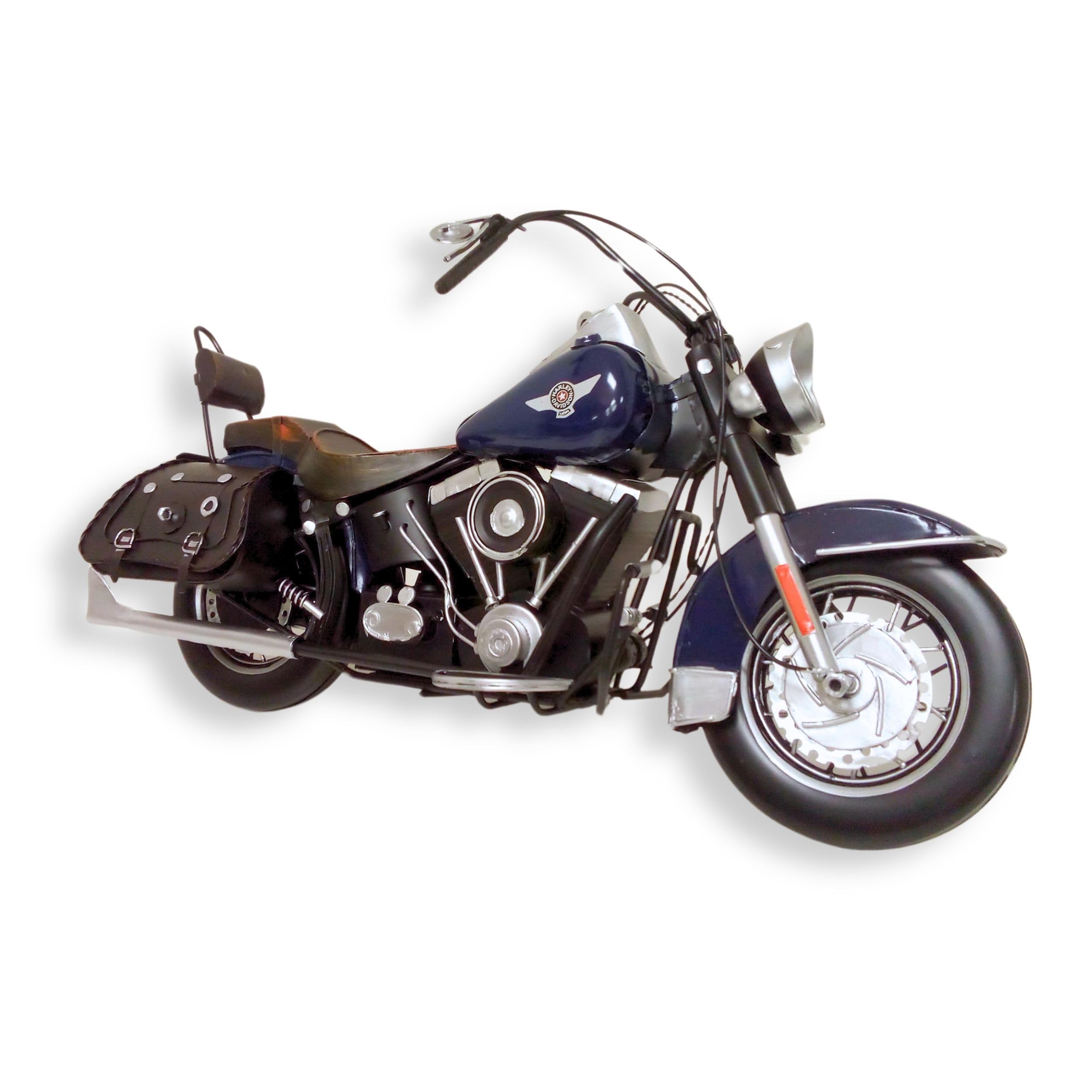 Authentic R & M Motorbike Model Motorcycle Vintage Home Office Collectible Décor Dad Mum Gift, Retro Biker Ornament, Craft, Classic Desk Decoration, Antique Style (Blue)