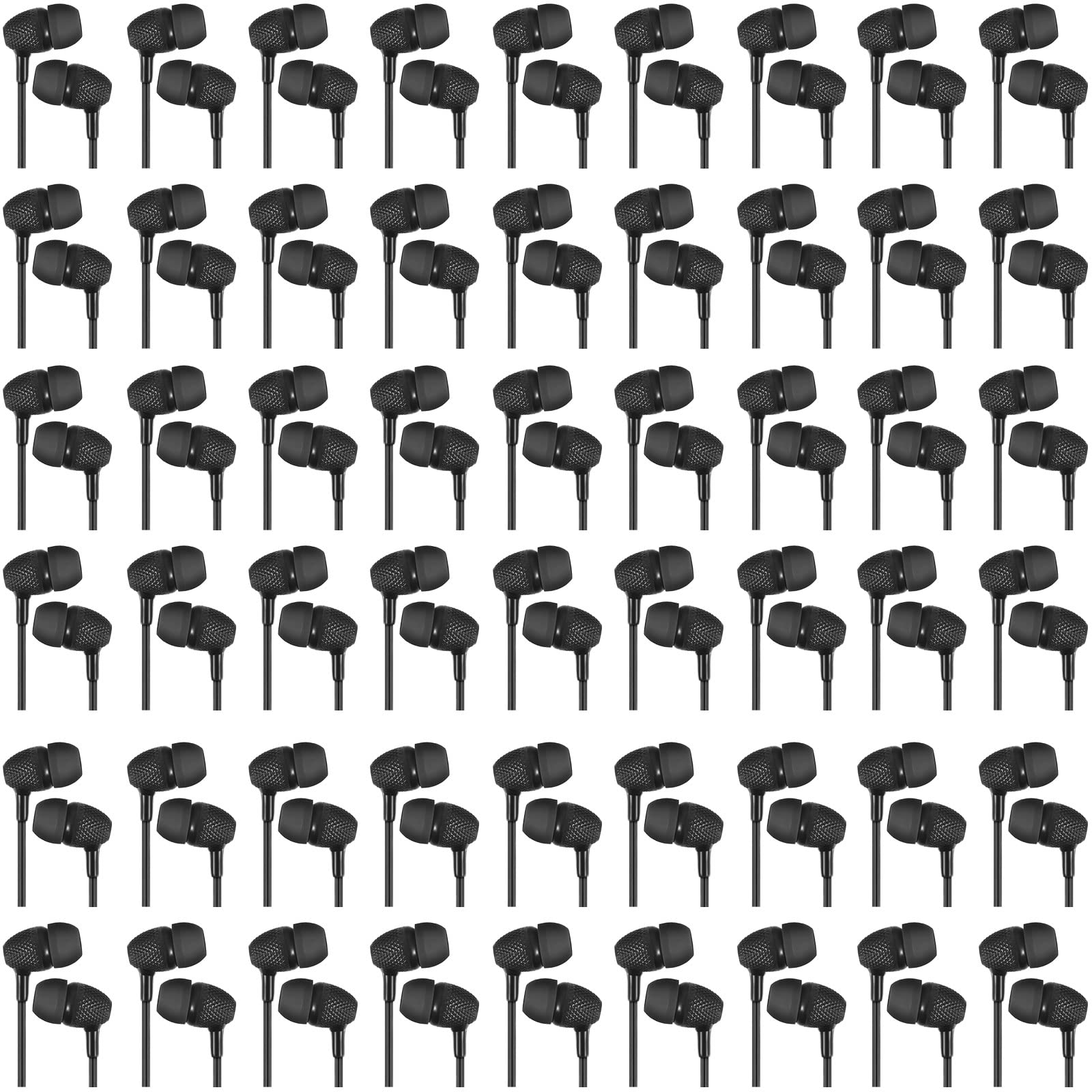 Macarrie 200 Pack Earbuds Bulk Earphones 3.5 mm Classroom Headphones for Adult Assorted Colors Earbud Wired Earphone Without Mic for Adult Office Home