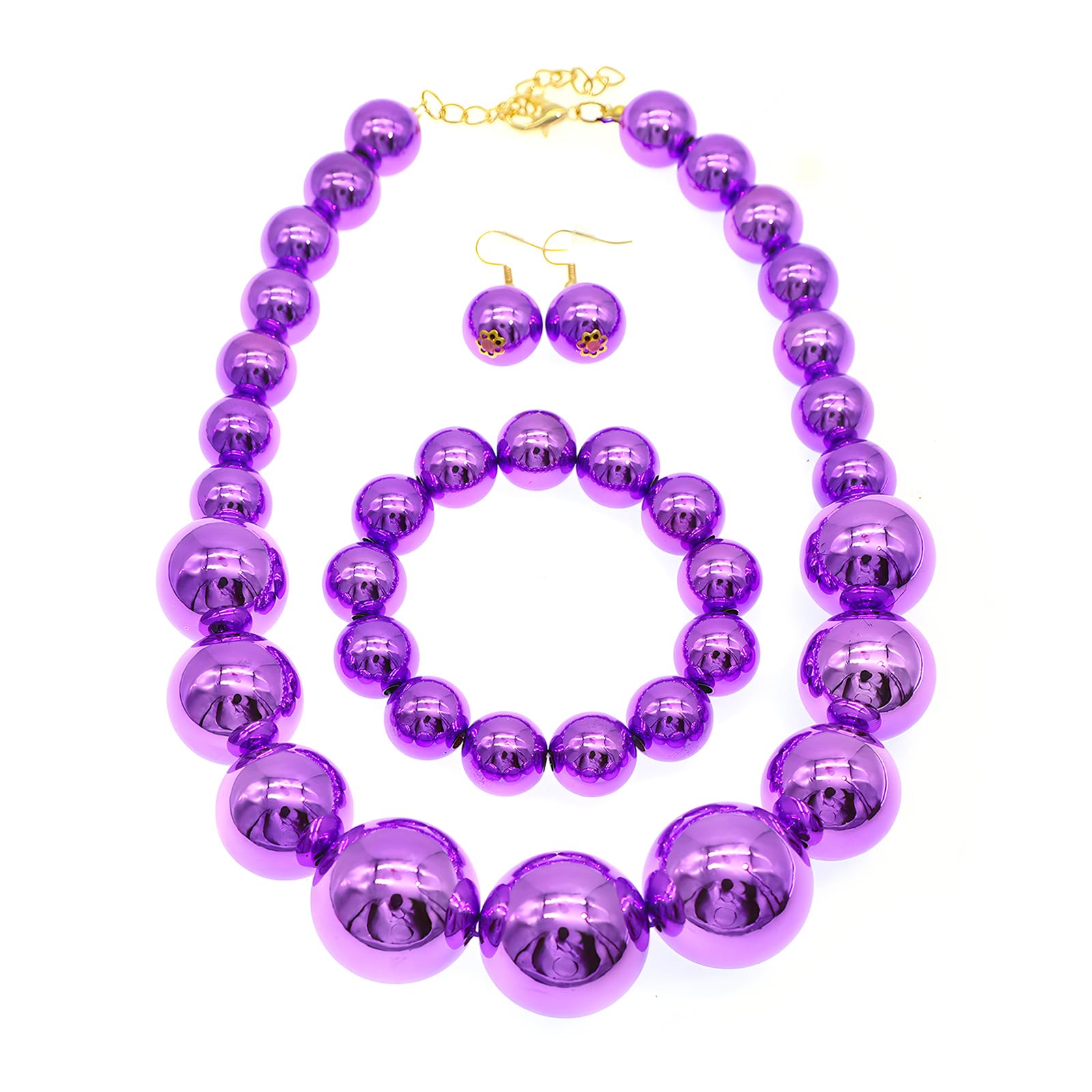 JNF Chunky Big Pearl Necklace for Women Faux Pearls Necklace set Large Beaded Pearl Collar Choker Necklaces Christmas Jewelry