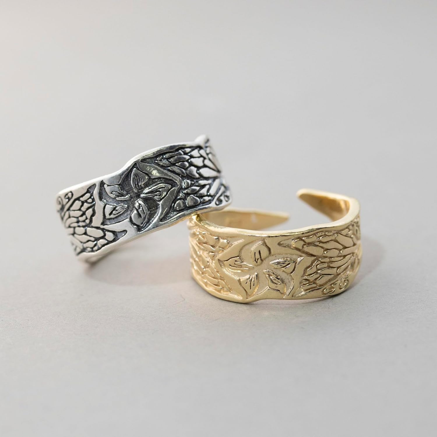 Adjustable Flower Ring - 14K Gold Plated over 925 Sterling Silver Customizable Spiral Ring, Dainty Flexible Flower Ring, Wrap and Fit to Every Finger, Handmade Jewelry Rings for Women - Image 4