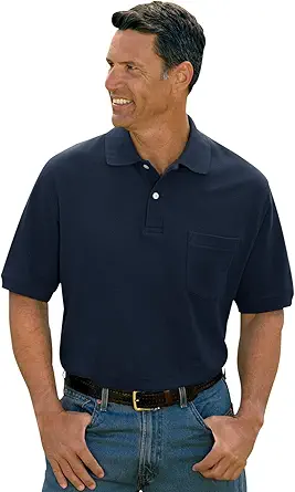 Harbor Bay by DXL Big and Tall Pocket Piqué Polo