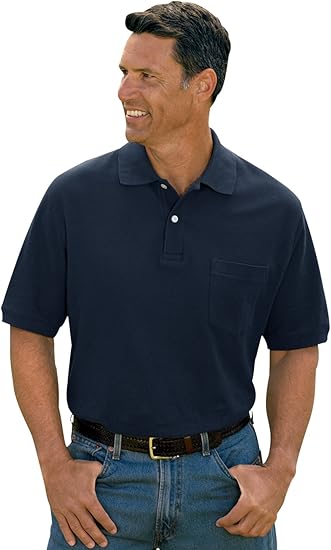 Harbor Bay by DXL Big and Tall Pocket Piqué Polo