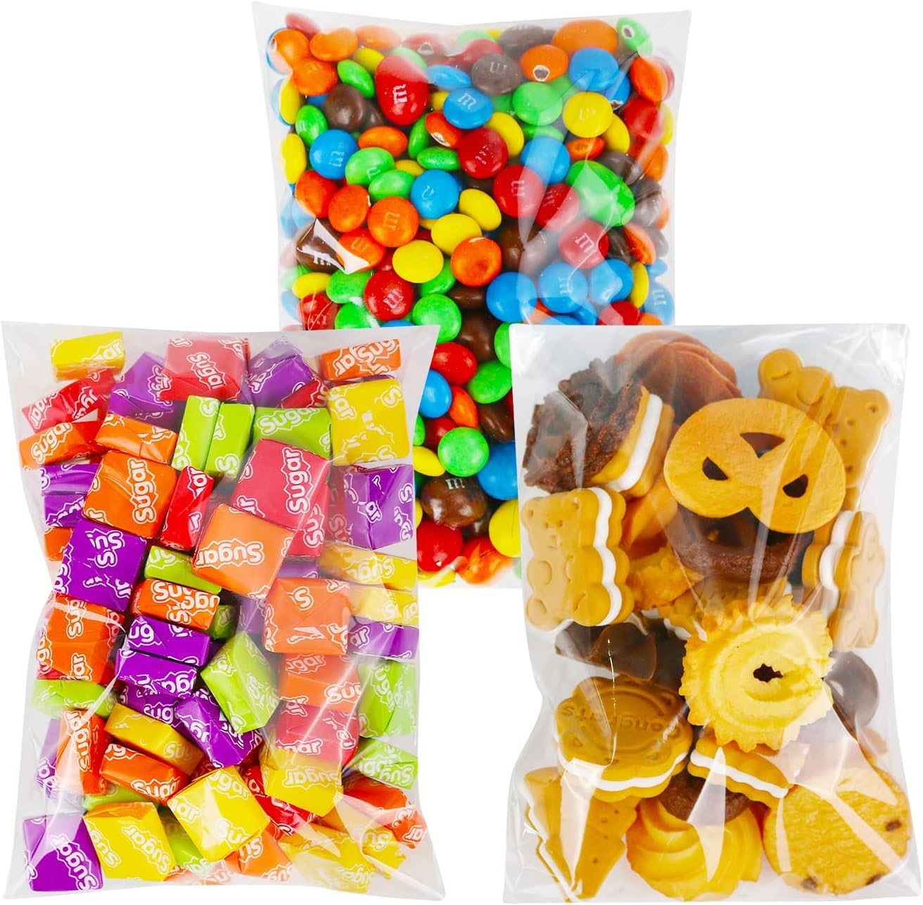 Qtop Cookie Bags 120 pcs Candy Bags Clear Plastic Bags 5" x