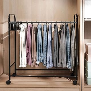 Serving Cart Trolley YXX Wolnostojący wózek na kółkach spodnie wieszak do małych szafek, pokoi w akademiku, szatnia i sypialni - biały/czarny, żelazna rama (kolor: Styl 2, rozmiar: 20 wieszaków)
