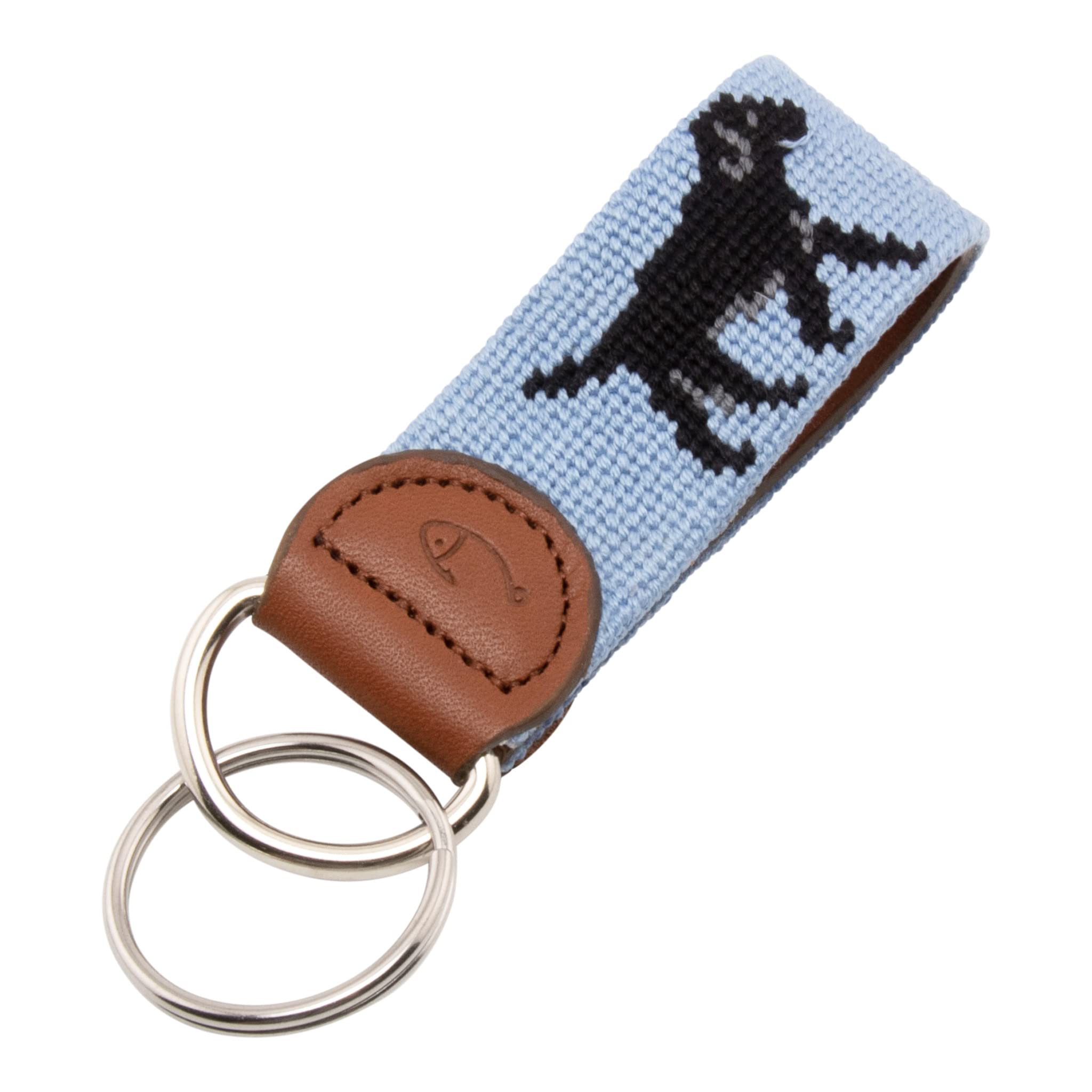Huck VentureHand-Stitched Needlepoint Key Fob or Key Chain by Huck Venture (Black Lab)
