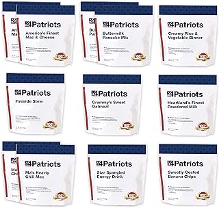 4Patriots: Emergency Starter Food Kit - Freeze-Dried Survival Food, Emergency Long Term Food Supply, Designed To Last 25 Years, 88 Servings, 16,480 Cals, Disaster-Resistant Packaging, Packed In USA