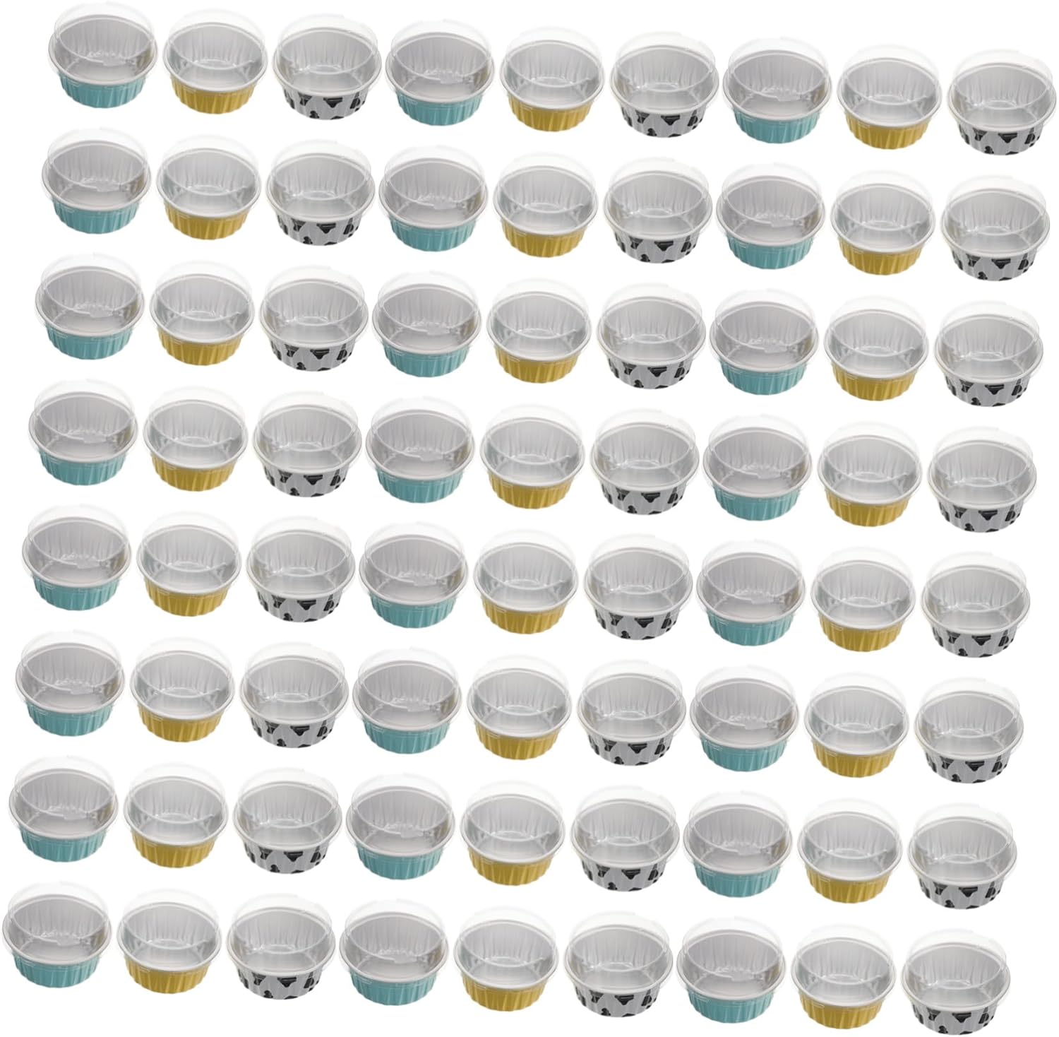 120pcs Aluminum Foil Baking Cups Featuring Tight Lids for Air Fryer Oven Mini Muffin Tins and Cupcake Liners Multifunction Pudding Molds for Parties Weddings Freshness-sealing