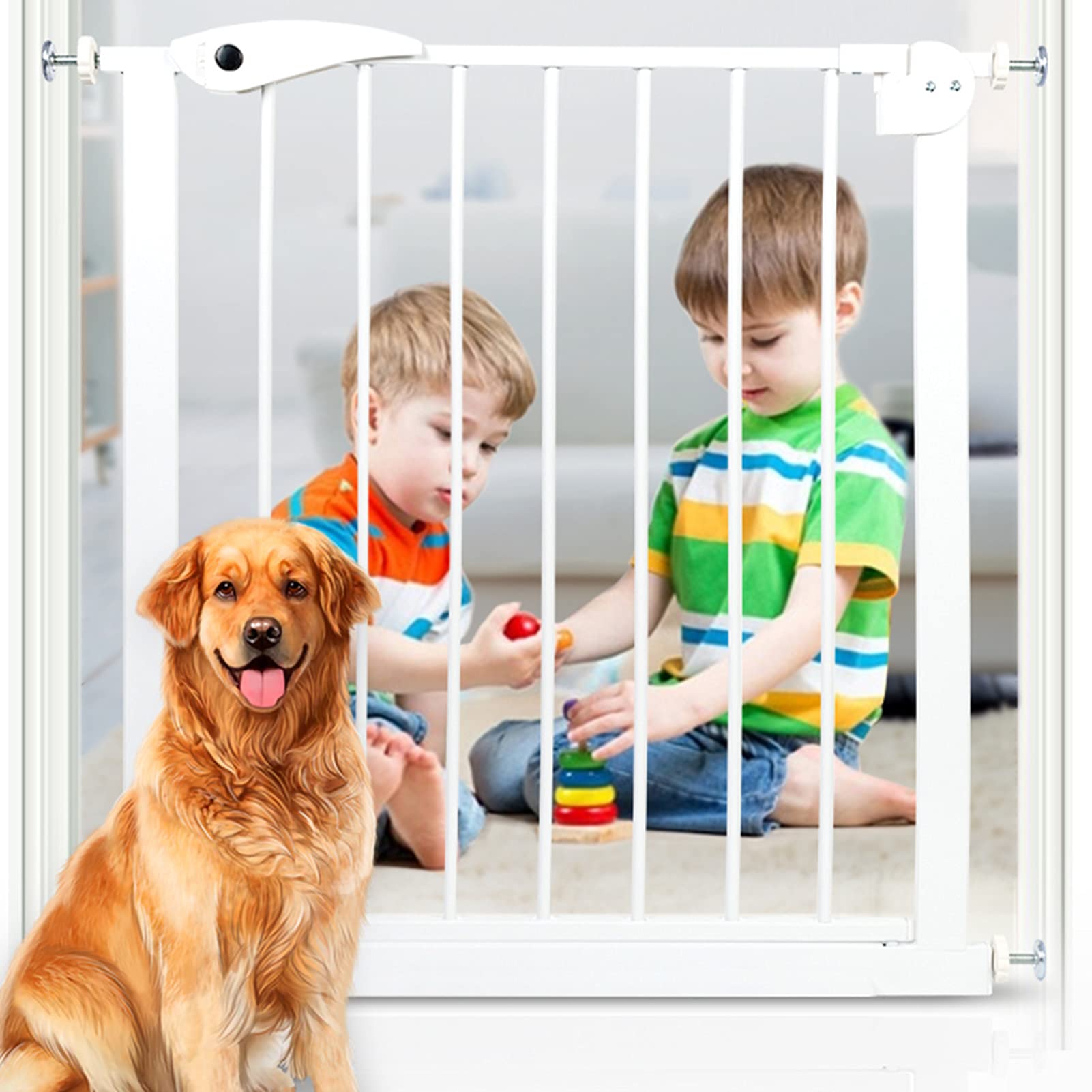 Clôture d'escalier à fermeture automatique pour stopper les animaux
