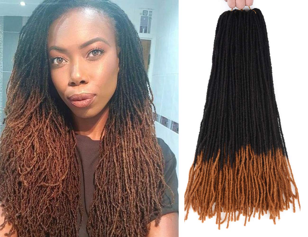 Amazon.com : RAYIIS Fuax Locs Crochet Hair Super Lightweight Micro Losc  4Packs Goddess Locs Crochet Hair Synthetic Braiding Hair Extensions (18  inches, #1B/30) : Beauty & Personal Care