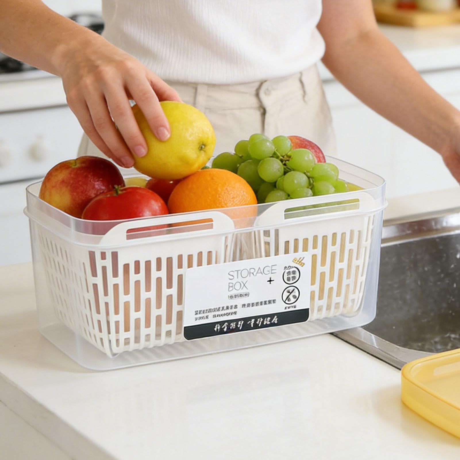 Contenitori per Frutta 5 L Ermetici a Doppio Strato Impilabili