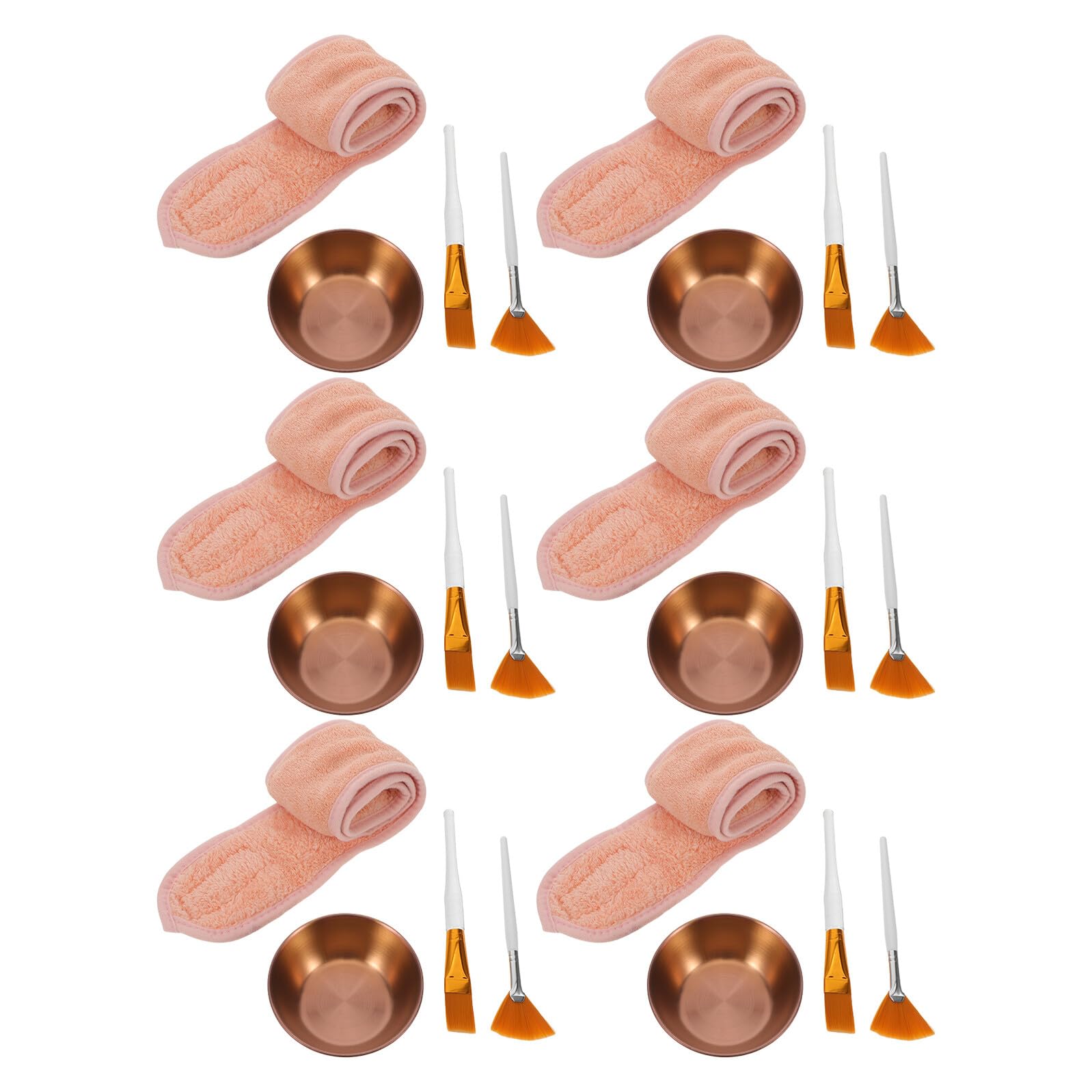 Homoyoyo Herramientas y Accesorios de Belleza para Cuidado Piel Facial Incluye Diadema Cuencos Mezcladores y Aplicadores Kit Facial Multifuncional para Spa y Uso Doméstico Rosa Dorado