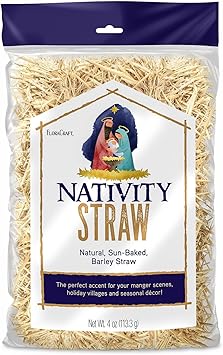 FloraCraft Decorative Nativity Straw 4 Ounce Natural