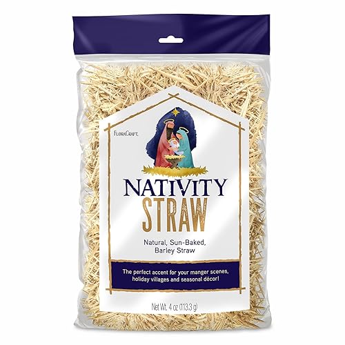 FloraCraft Decorative Nativity Straw 4 Ounce Natural