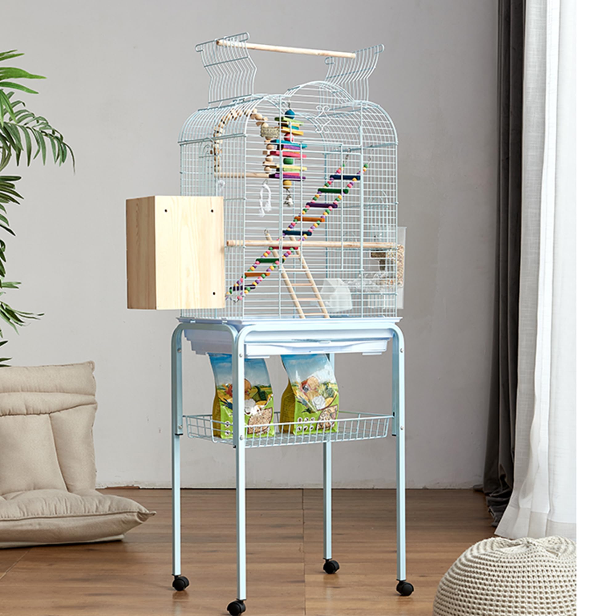Amazon | 47.5*36*68CM鳥かご インコ 複数飼いオカメインコ、セキセイ