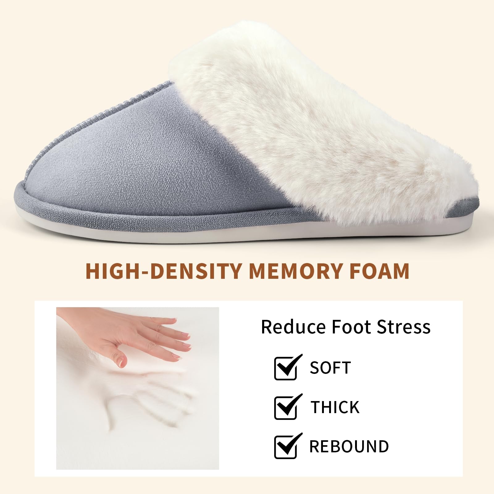 HILAX Pantofole Donna Uomo Invernali Peluche Ciabatte Casa Comode Pelose Inverno Scarpe di Cotone Morbida Slippers Winter Interne