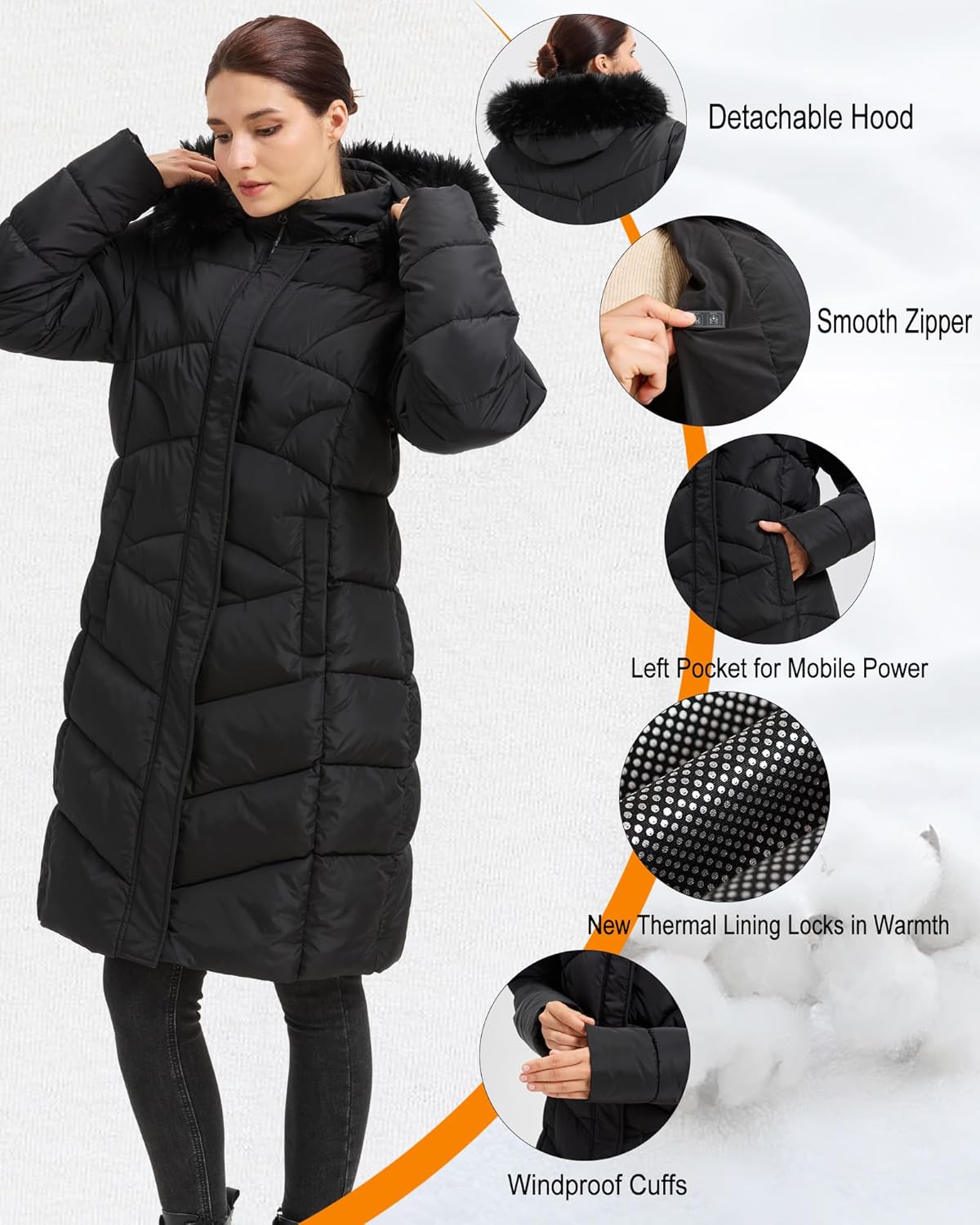 Women's Long Winter Coats for Women Women's Winter Jacket Coat - Image 2