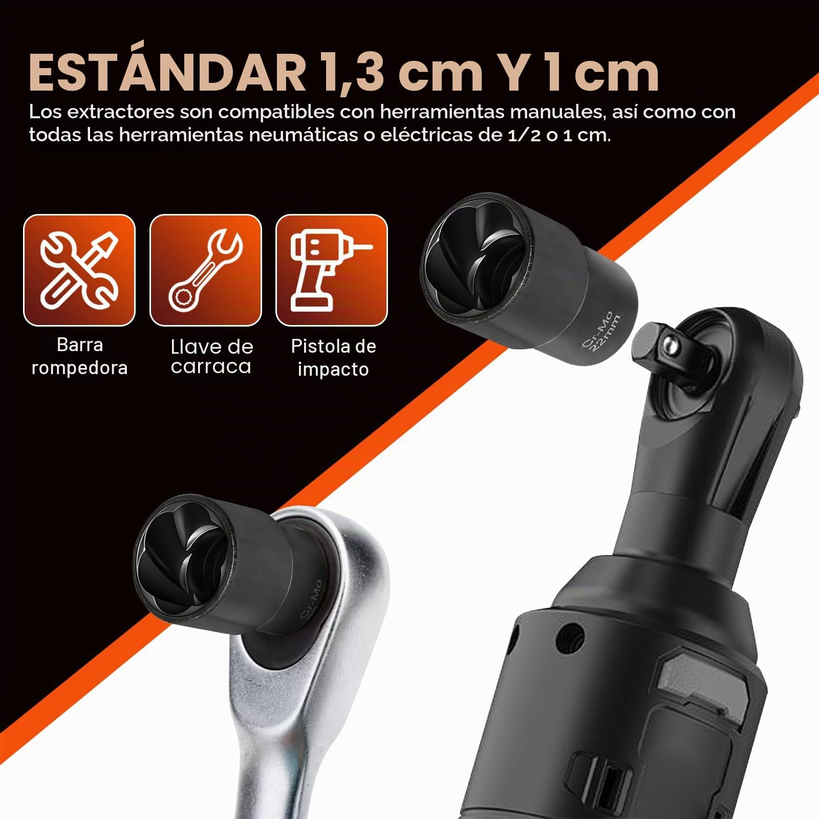 Juego de Extractores de Tornillos, 22 Piezas | Extractor de Tornillos, Para Quitar Dañados, Congelados, Tuercas Oxidadas, Tornillos y Pernos
