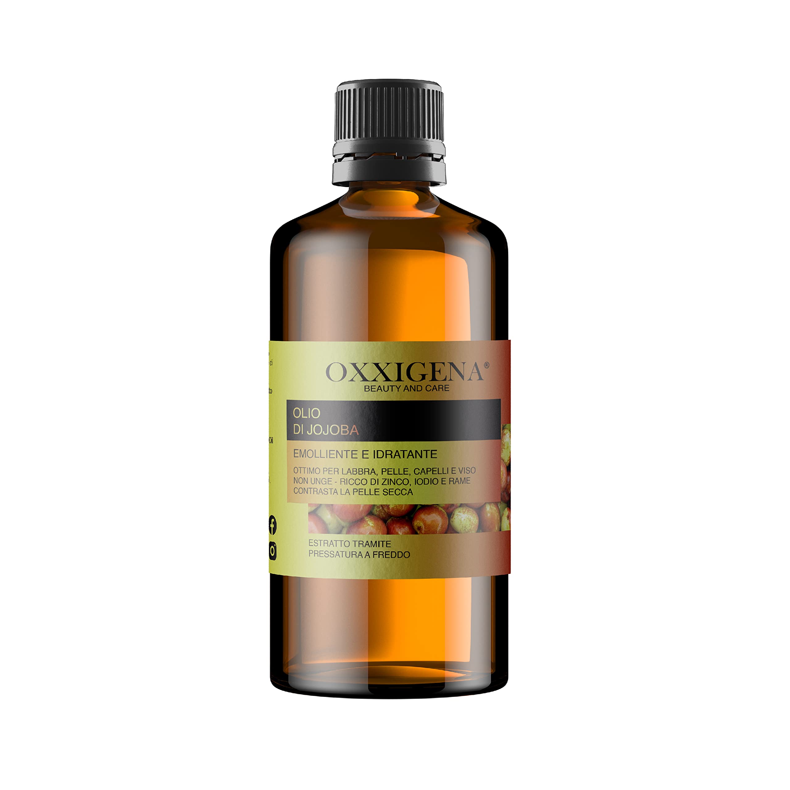 Oxxigena - 100% Pure Jojoba Oil, 500 ml Pack, Cold Pressed, Moisturises and Nourishes the Skin, Gives Hair Shine, Vegan and GMO-Free