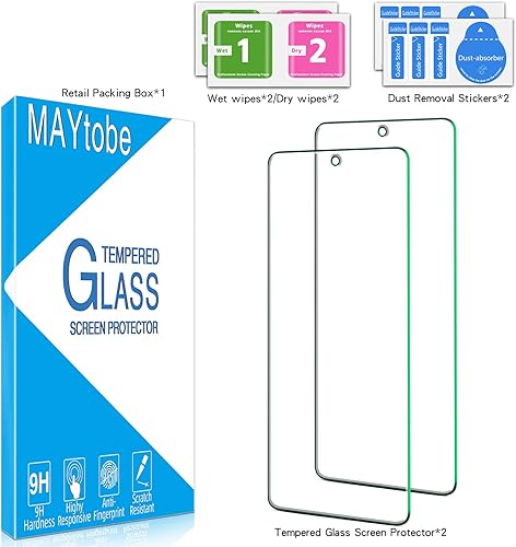 Miniatura 6 de MAYtobe Paquete de 2 protectores de pantalla diseñados para Samsung Galaxy A53 5G, vidrio templado, antiarañazos, sin burbujas, fácil de instalar