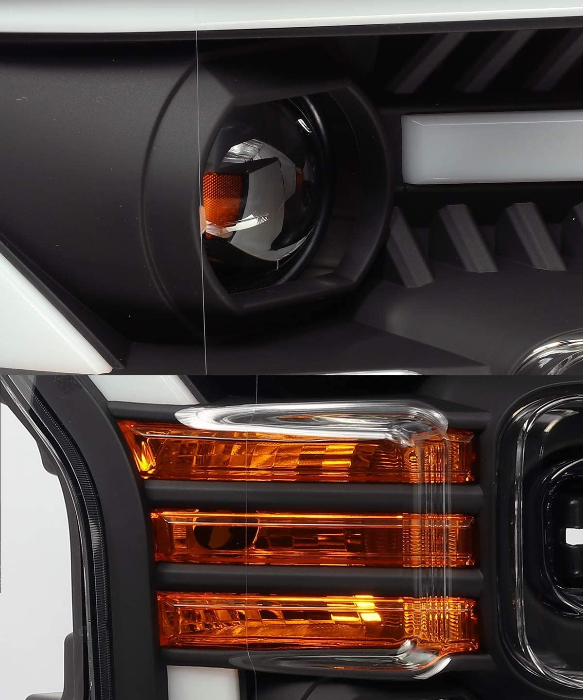 AlphaRex Base Model Black For 15-17 Ford F150 Halogen Type Switchback DRL/Signal LED Tube Dual Projector Headlights