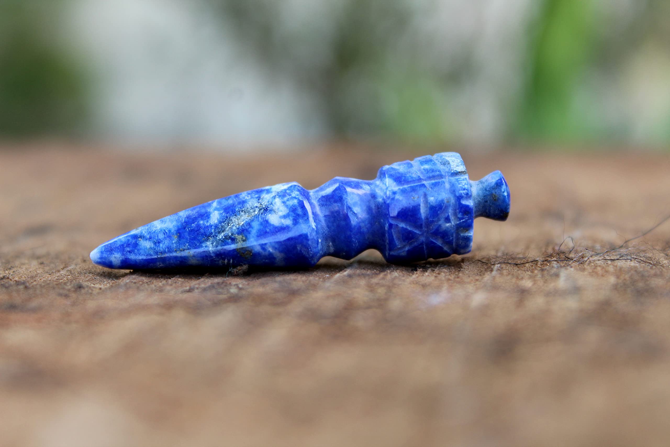 Jet International Women's Genuine Mini Lapis Lazuli Phubra 2" Tibetan Nepal Vajra Carving Deity Tibetan Buddhism Swastika Kila Phurpa Magic Lama Dis-Integrator Ritual Ceremony Cleansing God Lord
