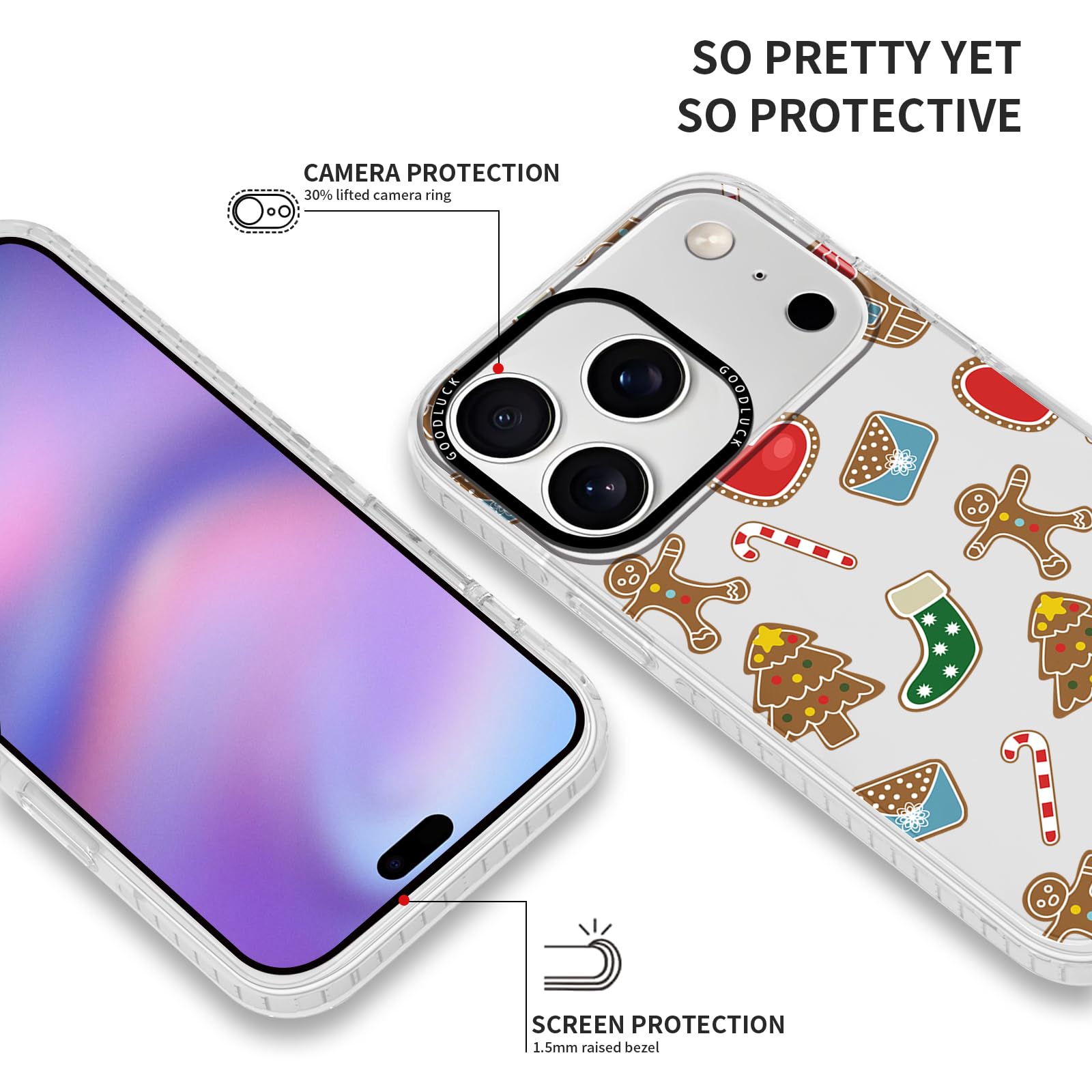 XIMIZU Cover natalizia per iPhone 13 Pro, con stampa di pan di zenzero, in morbido poliuretano termoplastico, resistente ai graffi, per iPhone 13 Pro (omino di pan di zenzero