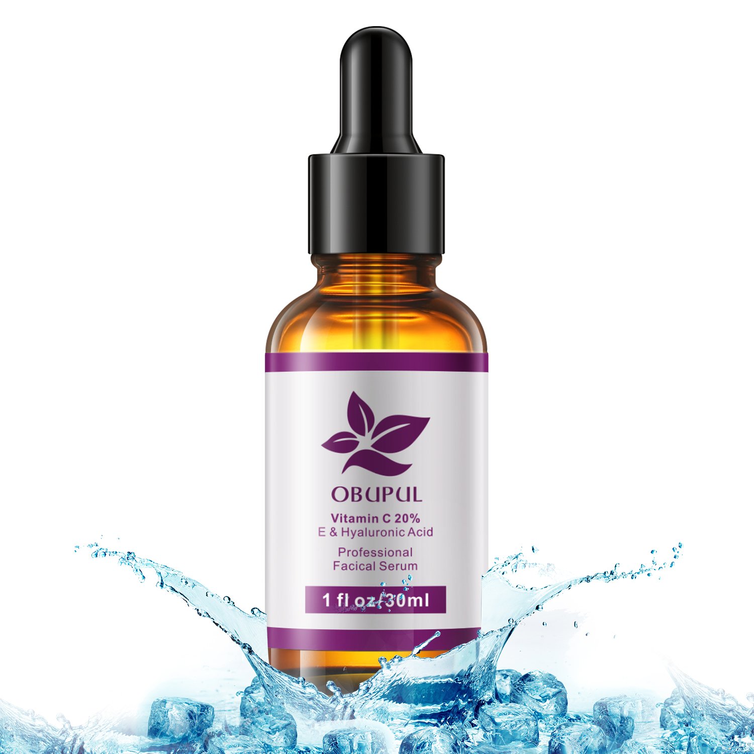 Obupul Skin Care Vitamin C Serum for Face, Organic Anti-Aging Anti Wrinkle Topical Facial Serum with Hyaluronic Acid & Vitamin E,1 fl. oz