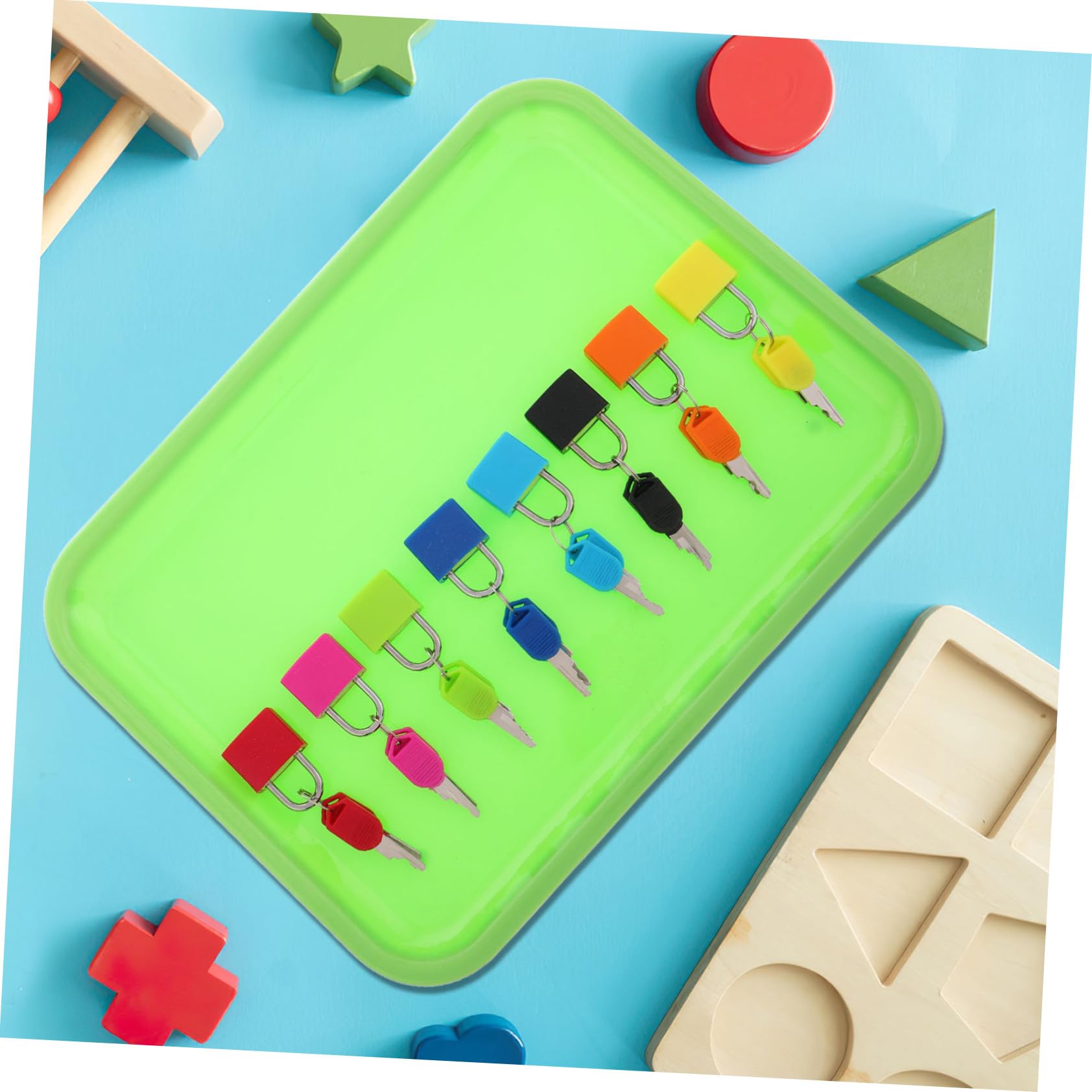 Mikinona Juguetes para Montessori Llaves para Actividades Preescolares Juego de Candados Bandeja para Motricidad Fina y Aprendizaje Sensorial para Bebés y Pequeños