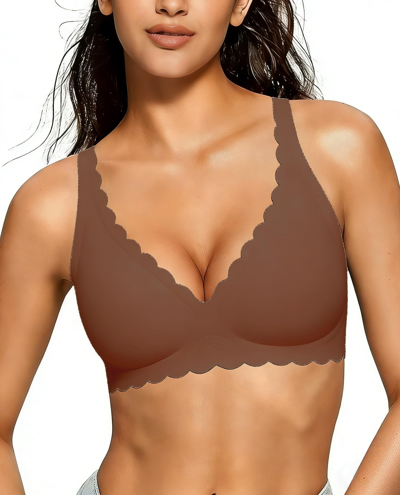 Avidlove Wireless Bra Womens Plunge V Neck