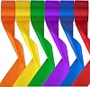 HXC 132M Rainbow Satin Ribbon 6 Rolls Wide Ribbons for Crafting 50mm Silk Ribbon for Gift Wrapping Coloured Ribbon for Party Backdrop Decorations Present Ribbon Large Fabric Ribbons