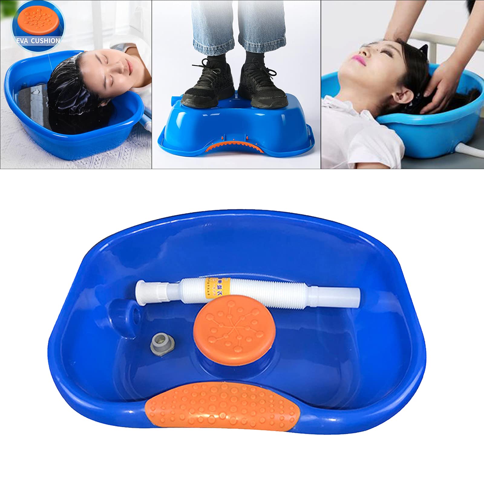 Sharplace Vasca per Shampoo da Letto Vasca per Lavaggio dei Capelli Vassoio per Lavaggio con Tubo Flessibile per Spa Barber Shop - Standard