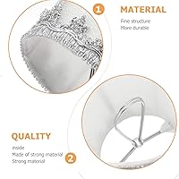 Vista 5 de Uonlytech Pantalla de lámpara de tela plateada con clip de arpillera pequeña, pantalla de lino para mesa, lámpara de pared, sala de estar