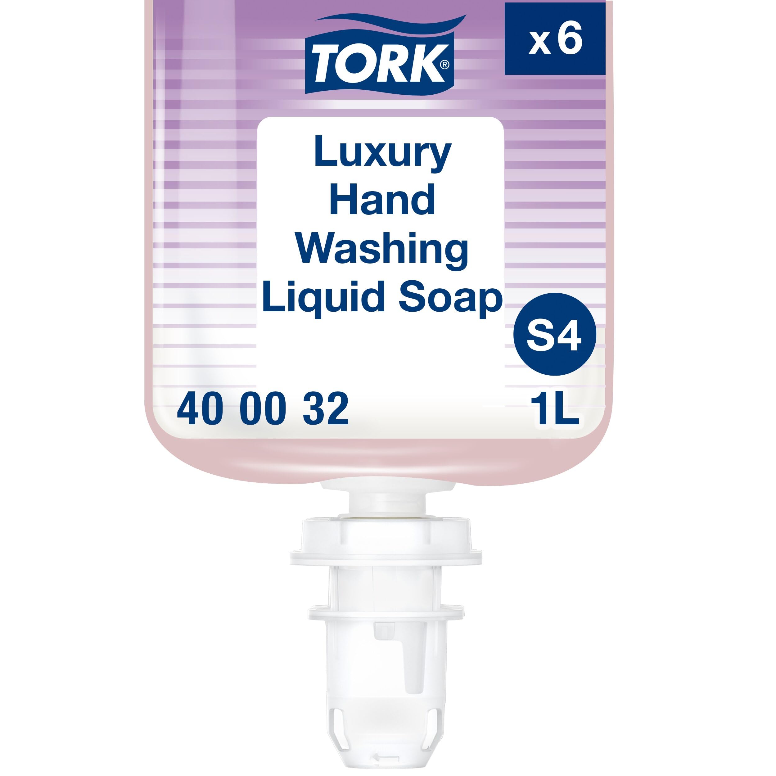 Tork Luxury Hand Washing Liquid Soap S4, Scented, 6 x 1L, 400032 (formerly 400012)