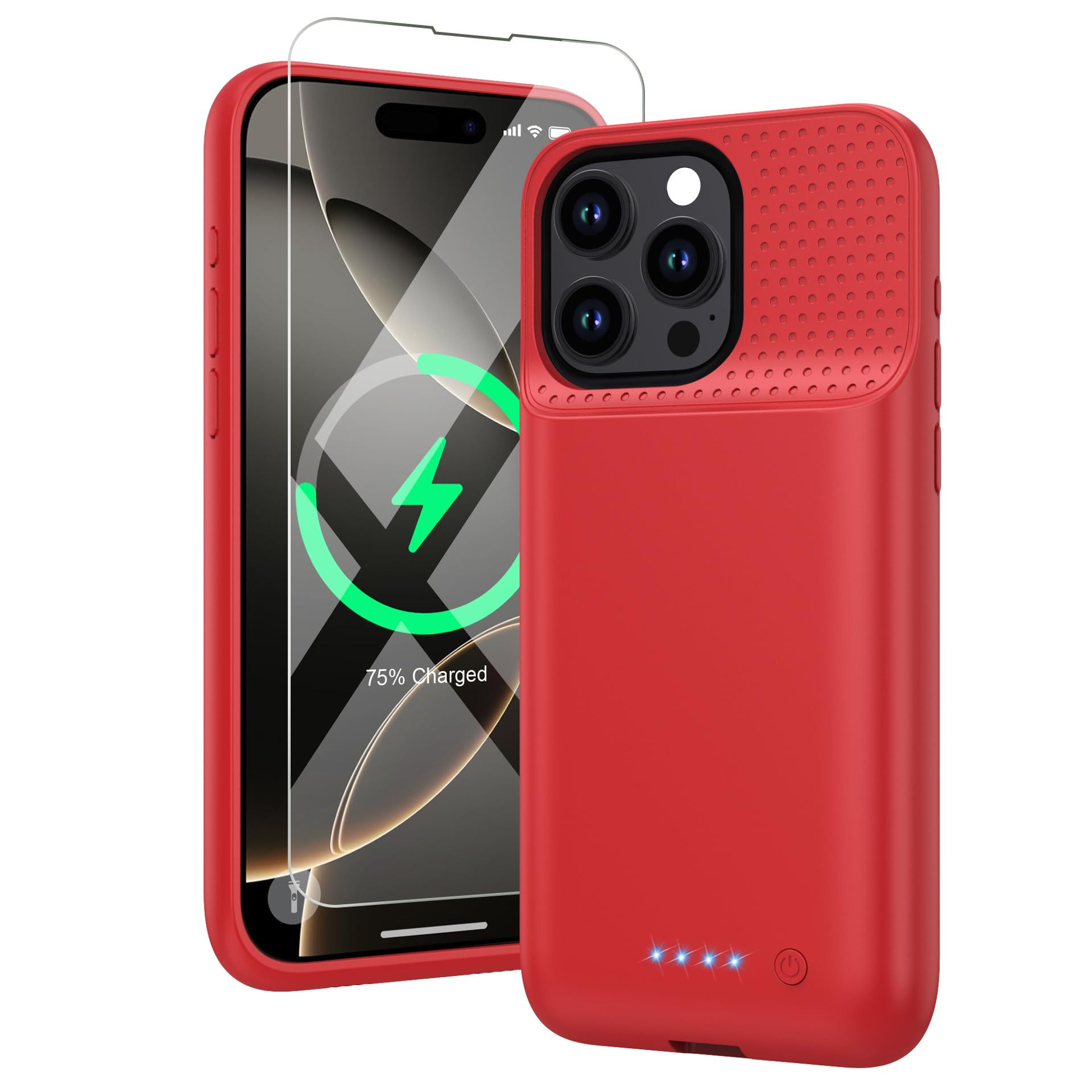 HETP Battery Case for iPhone 16 Pro Max in Red | Mubboo
