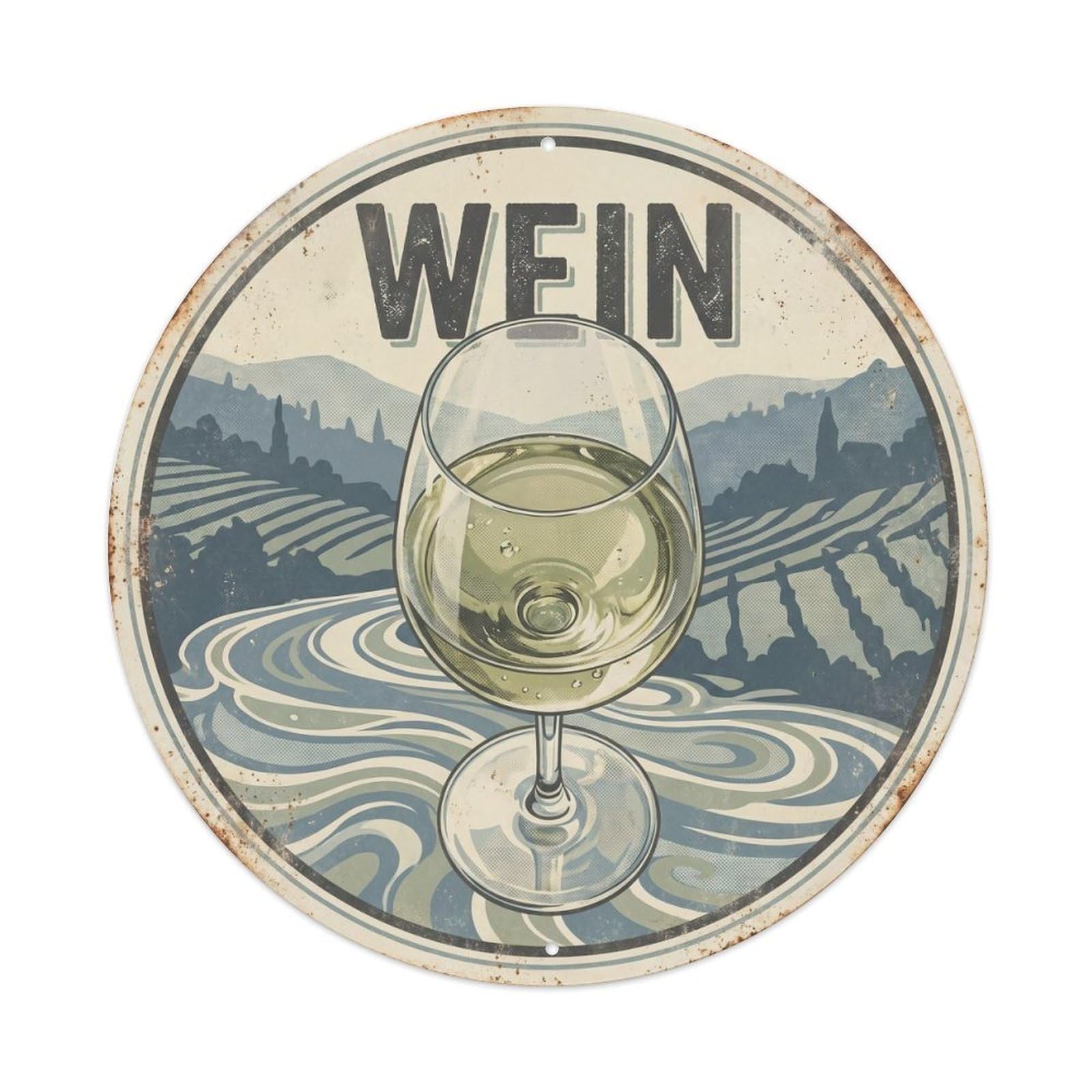 Sommelier Vineyard Cuisine Culture Classic Illustration Metal Tin Sign