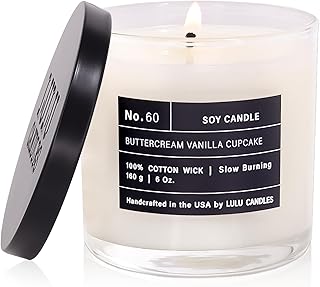 Lulu Candles | Buttercream Vanilla Cupcake | Luxury Scented Soy Jar Candle | Hand Poured in The USA | Highly Scented & Long Lasting- 6 Oz.