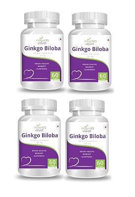 Natures Velvet Lifecare Ginkgo Biloba Extract 80mg, 60 Capsules - Pack of 4
