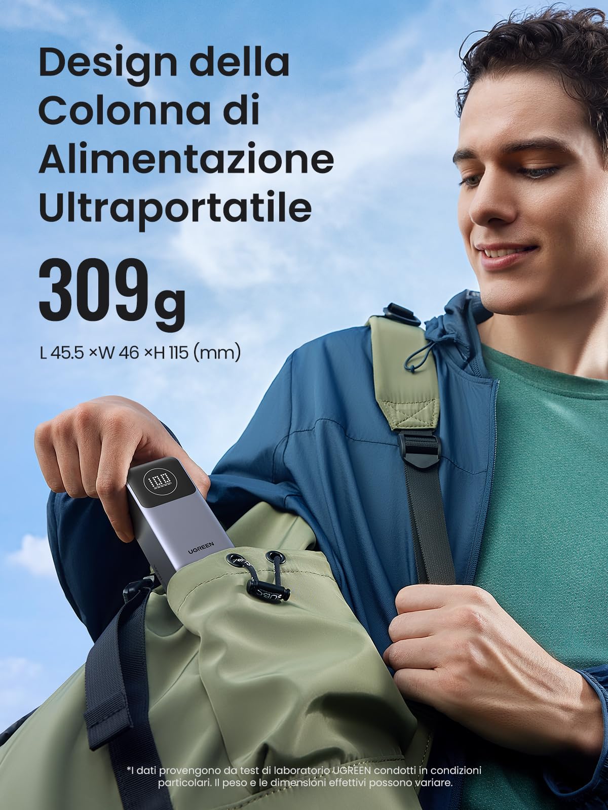 UGREEN Nexode Power Bank 12000mAh 100W, Caricatore Portatile Ricarica Rapida PD 3.0, Batteria Esterna con Display, Compatibile con MacBook Pro/Air, iPhone 16/15 Plus Pro Max, Galaxy S24 S23 Ultra