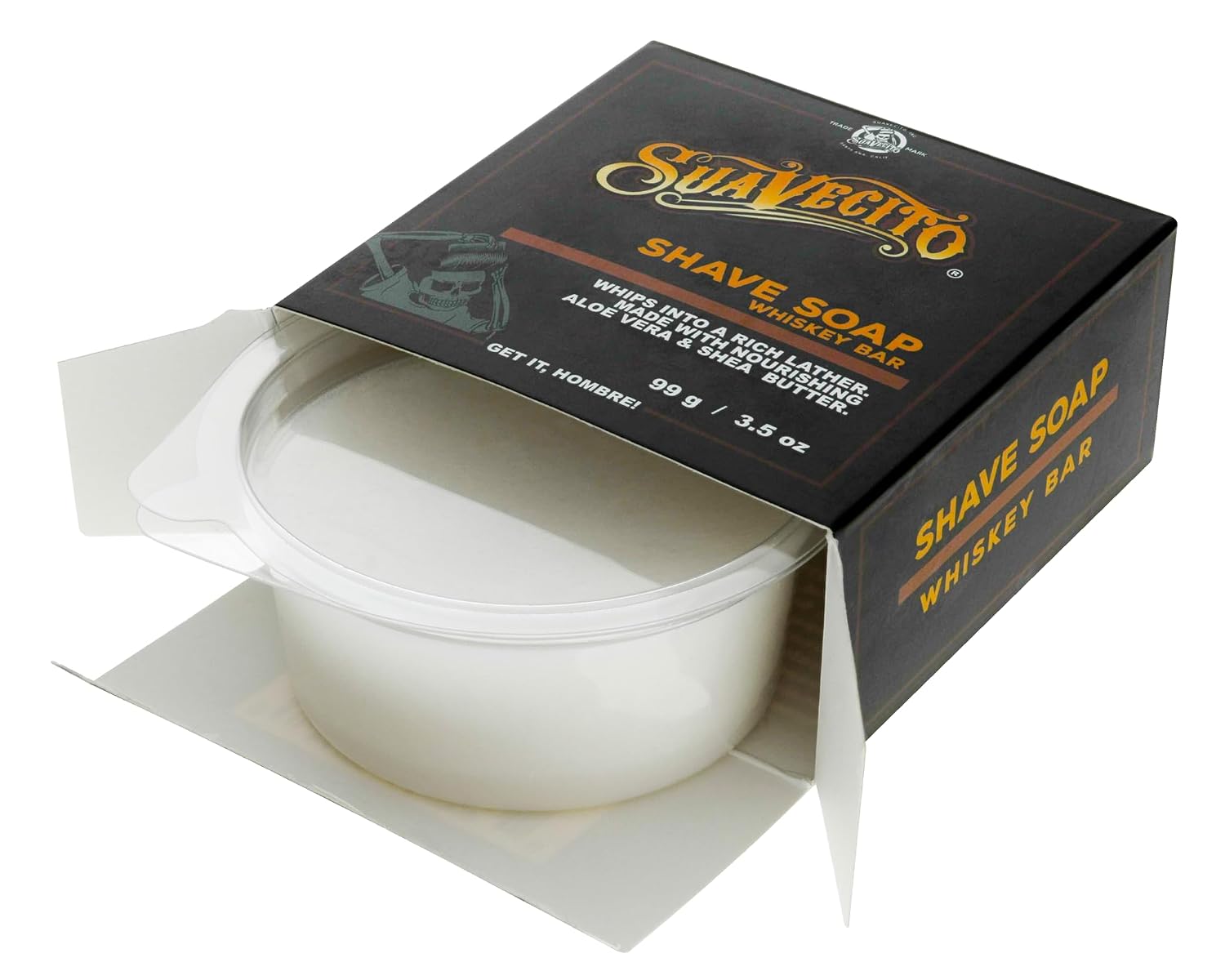 Suavecito Shave Soap Whiskey Bar Men's Face Grooming Shaving