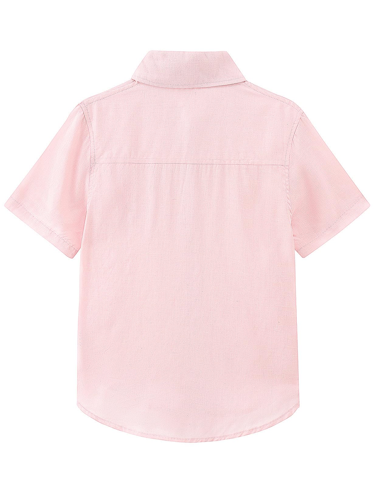 Spring&Gege Chemise d'été à manches courtes boutonnée en lin texturé pour garçon