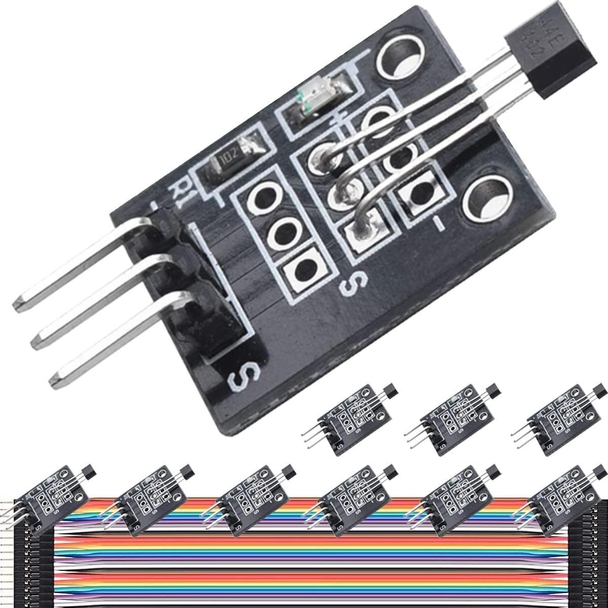10 Pcs KY-003 Hall Effect Magnetic Sensor Module 3144 Hall Effect Sensor DC 5V Unipolar for Arduino PIC AVR Smart Cars with Cable