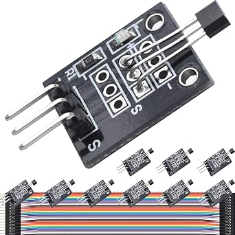 10 Pcs KY-003 Hall Effect Magnetic Sensor Module 3144 Hall Effect Sensor DC 5V Unipolar for Arduino PIC AVR Smart Cars with Cable