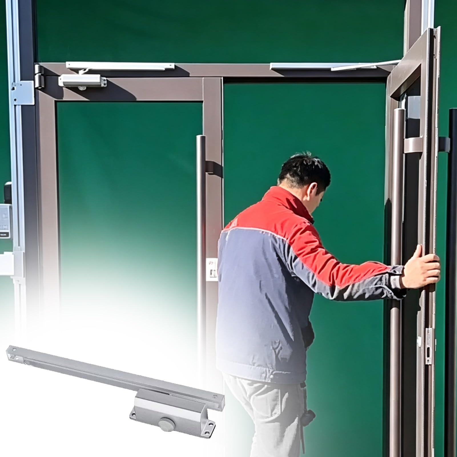 Muelle Cierrapuertas Cierrapuertas Automático de Cierre Suave para Interiores y Exteriores, Amortiguador de Muelle para Puertas Metálicas, Bisagra Hidráulica para Puertas