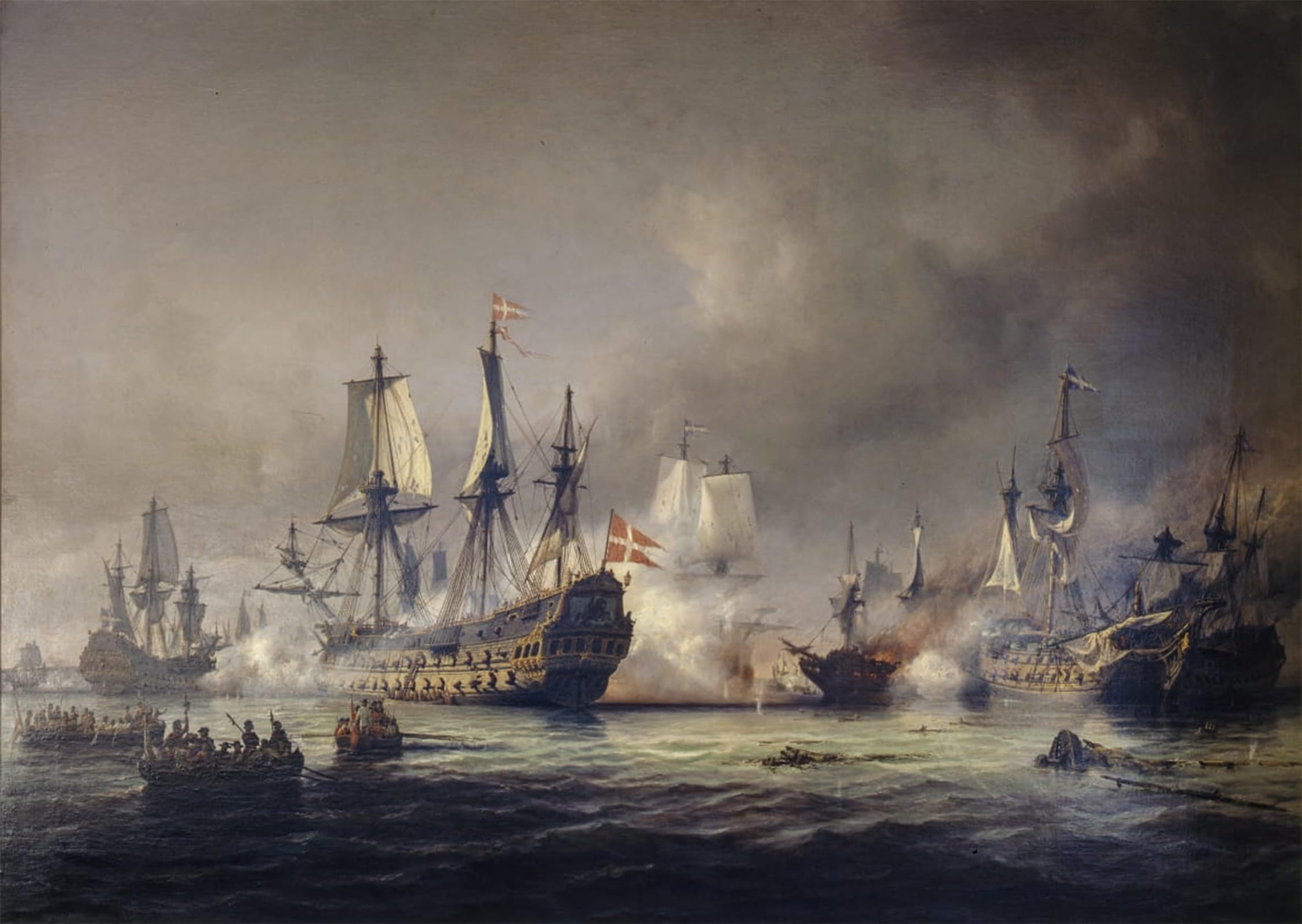 ARTXLXXBN Famous Painting Art Wall Decor Abstract Art Picture an Episode of the Naval Battle in the Bay of Køge by Anton Melbye Animal Pictures for Home Decor 60x90cm