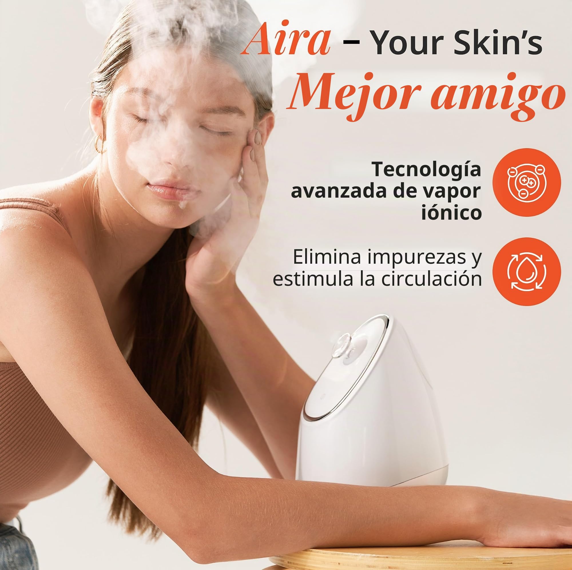 Vanity Planet VP59321-5200 Vanity Planet Aera vaporizador facial iónico, Beige, 1.00[set de ]