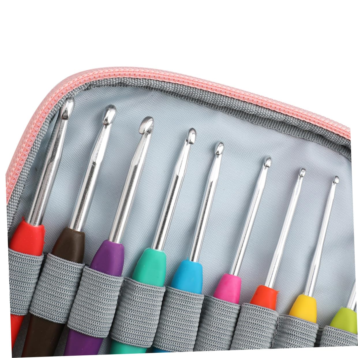 Zerodeko Strickzubehör Satz Häkelnadeln aus Langlebigem Aluminium mit Farbigem Tpr Griff Verschiedene Größen Glatt und Gratfrei Häkelset für Selbstgemacht Pullover Schals und Mützen