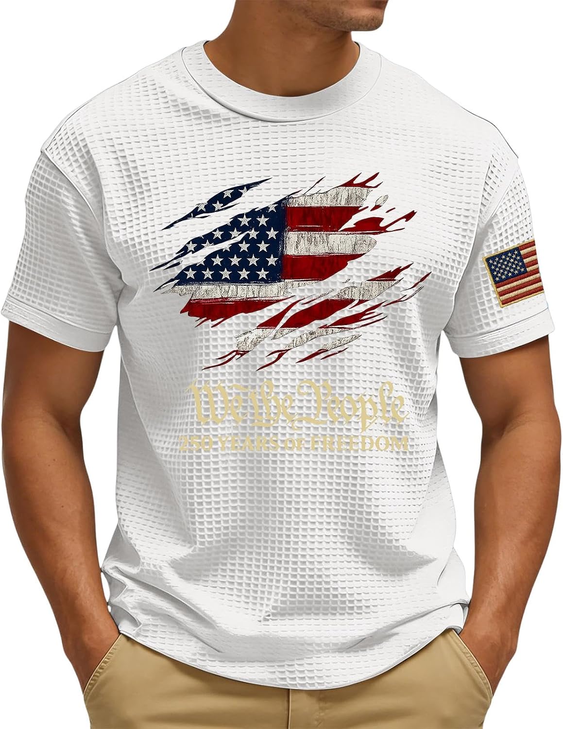 RTRDE Men's Patriot Shirts Short Sleeve Retro American Flag Print Summer Casual Patriotic Shirts, S-3XL