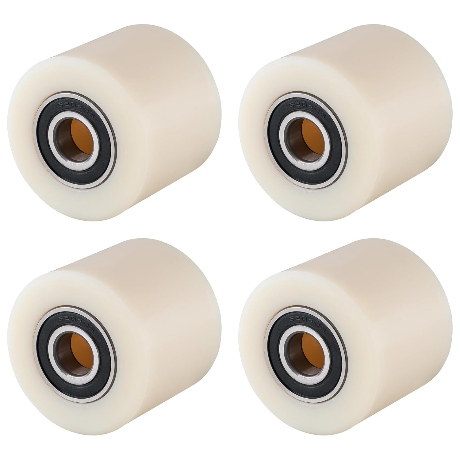 Set 4 Ruote In Poliammide Per Carrelli Elevatori – 80x70 Mm, Asse 20 Mm, Cuscinetti A Sfera, Carico 1800 Kg