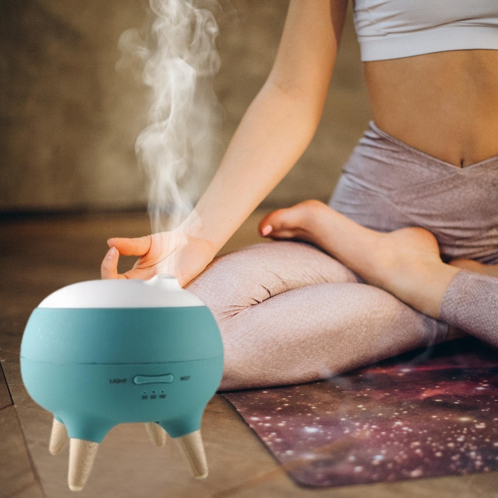 Zen’Arôme Diffuseur Huile Essentielle Julio, Diffuseur Ultrasonique Aromathérapie à Froid, Diffuseur Électrique de Parfum, 2 Modes de Diffusion et Fonction Minuterie, Éclairage LED, Design Original